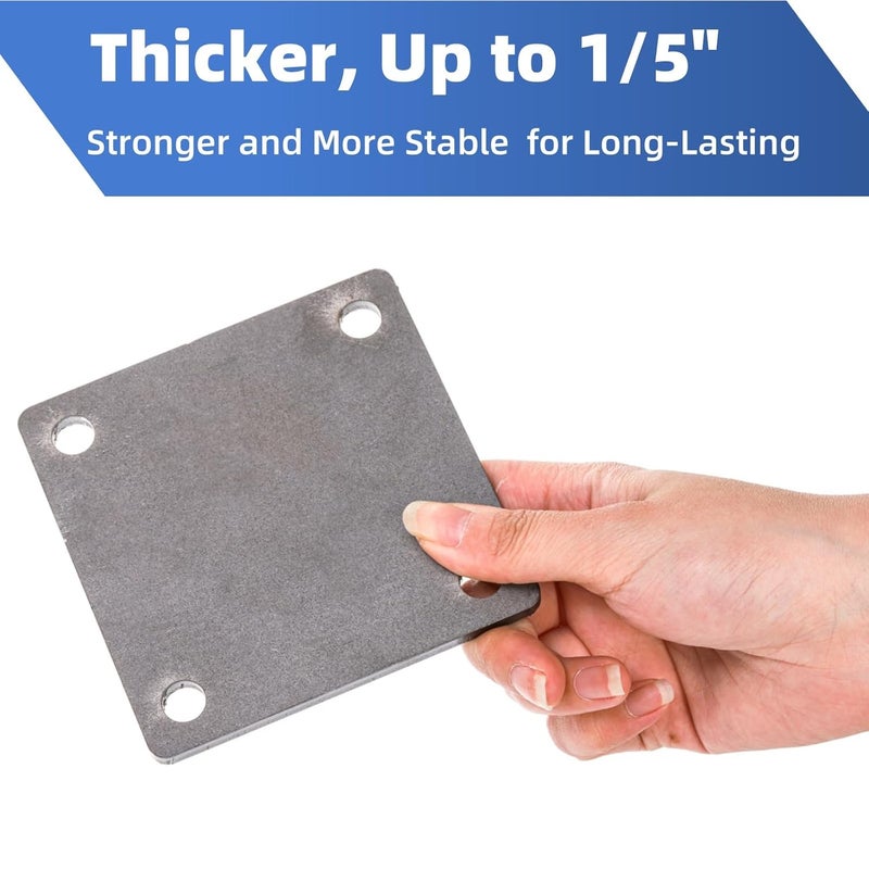 WRINGKIT 8 Pack Steel Plate with Holes, 4'' x 4'' Flat Metal Plate, Laser Cut A36 Hot Rolled Mild Steel with Smooth Edges, Weldable Paintable Square Metal Sheets for Magnets, Industrial Use - Image 3